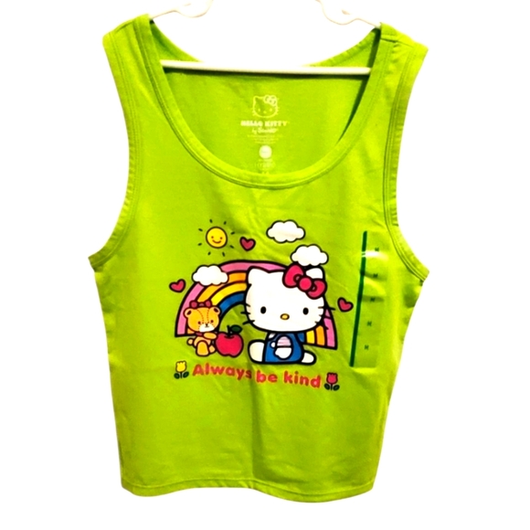 Hybird Apparel Other - Hello Kitty Lime Green Glow Kids Tank Top